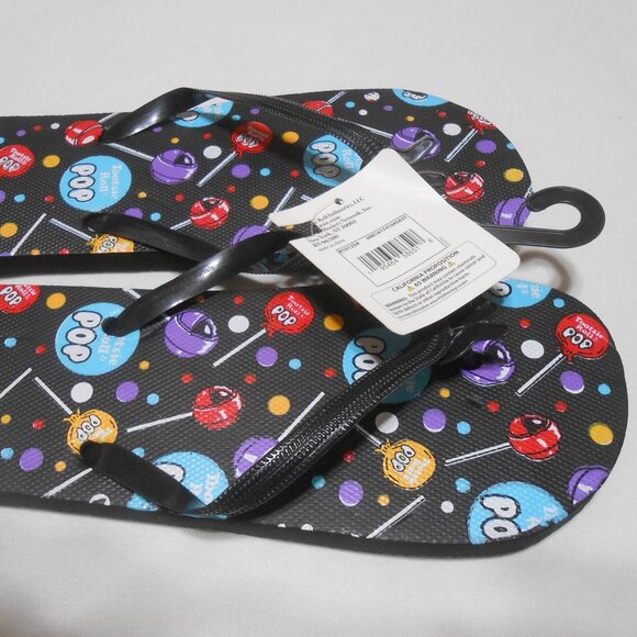 NEW Women's Flipflops Sandals Shoes size S 5/6 Tootsie Pops Design Blk Tops 👩 - Picture 6 of 9